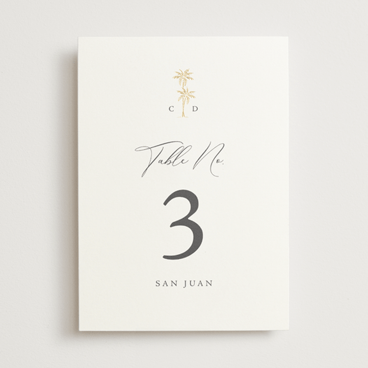 "Palm Monogram" - Table Numbers in Stone by Olivia Raufman - Front