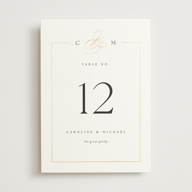 "Framed Monogram" - Table Numbers in Silk by Kelly Schmidt - Front