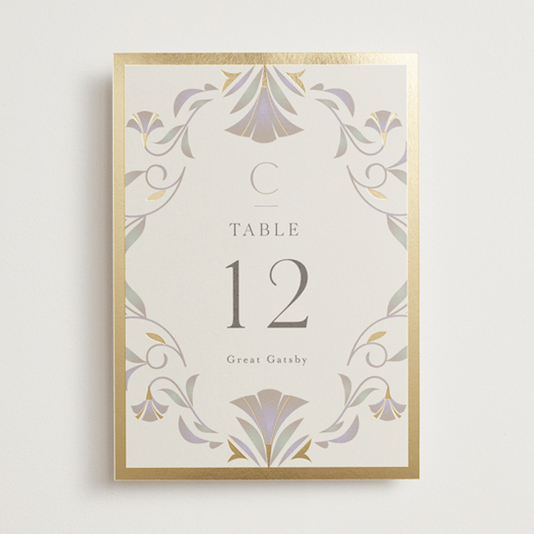 "Deco Nouveau" - Table Numbers in Vanilla by lori jacobs wemple - Front