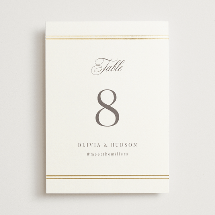 "Classic Elegance" - Table Numbers in Pearl by Nicole Walsh - Front