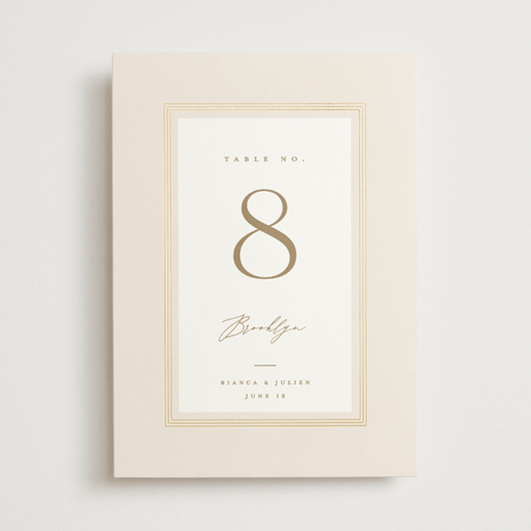 "Soleil" - Table Numbers in Latte by Kristie Kern - Front