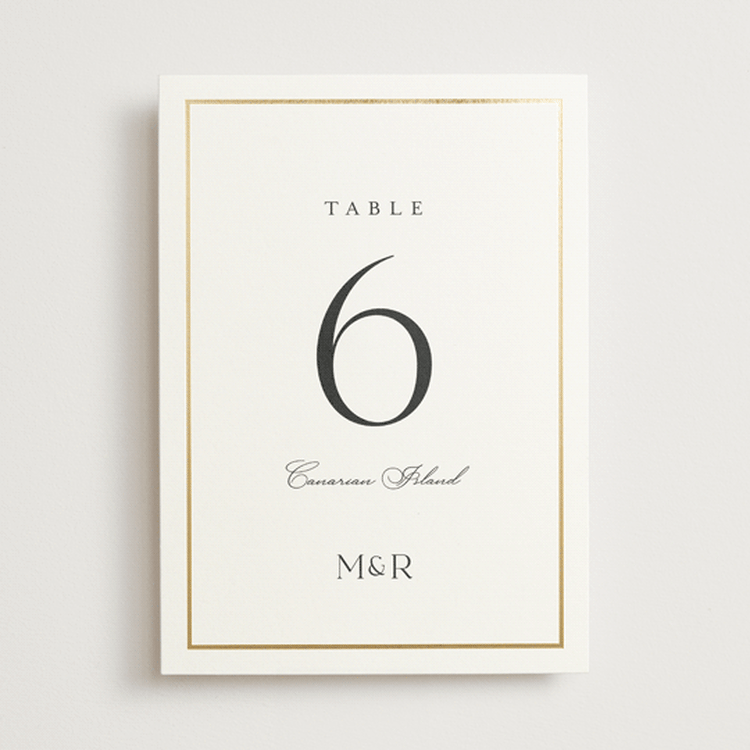 "Timeless Charm" - Table Numbers in Moonstone by Lucrecia Caporale - Front