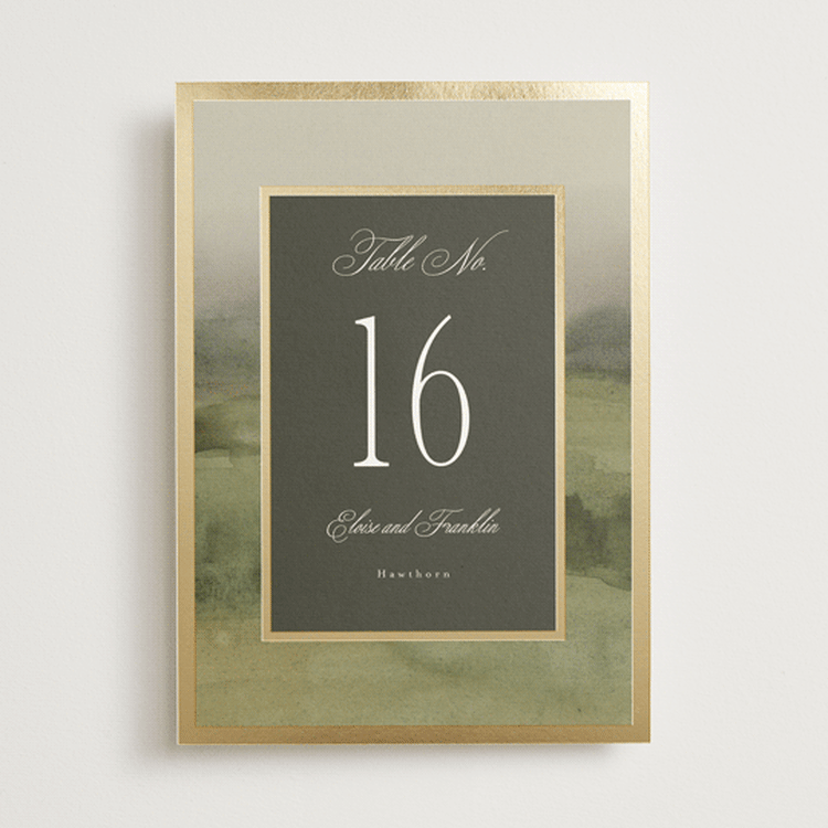 "Hillside" - Table Numbers in Graphite by Everett Paper Goods - Front