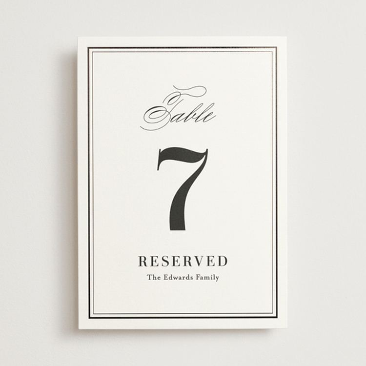 "Polished" - Table Numbers in Cotton by Jennifer Postorino - Front