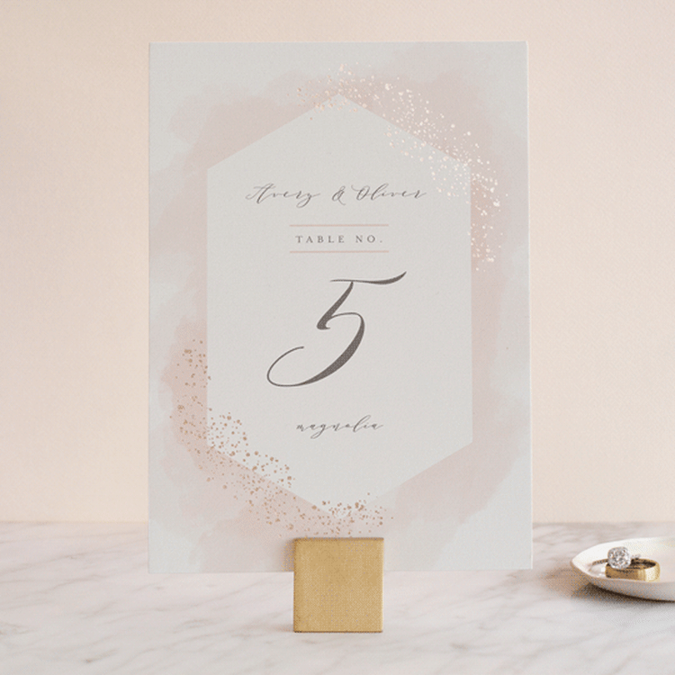 "Sparkling Champagne" - Table Numbers in Blush by Kristie Kern - Front