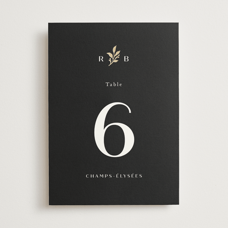 "Petite Sprig" - Table Numbers in Black Dahlia by Olivia Raufman - Front