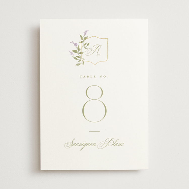 "Marmont" - Table Numbers in Lilac by Kristie Kern - Front