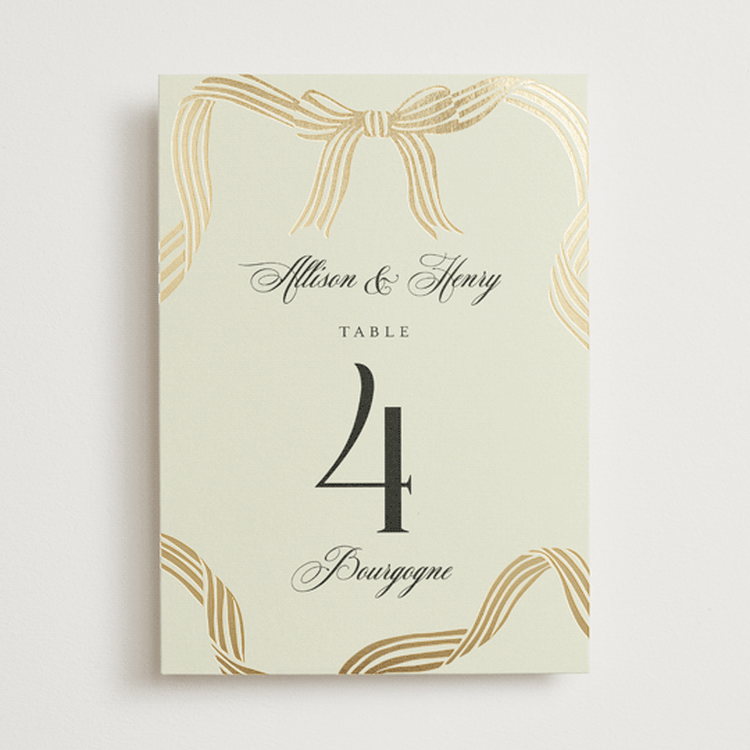 "All Tied Up" - Table Numbers in Champagne by Chris Griffith - Front