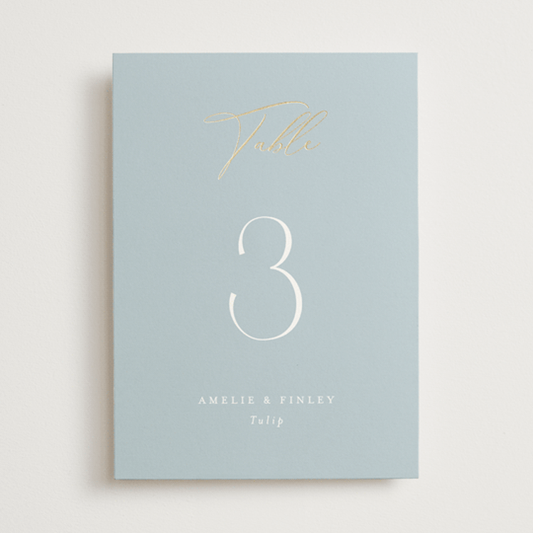 "Delicacy" - Table Numbers in Dusty Blue by Angela Thompson - Front