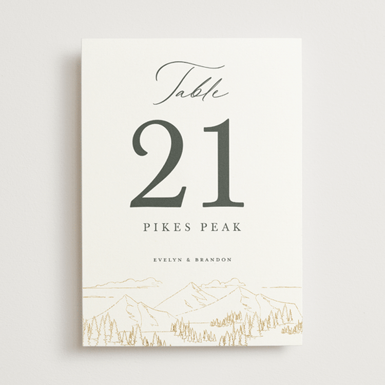 "Peaks" - Table Numbers in Hunter by Sarah Brown - Front