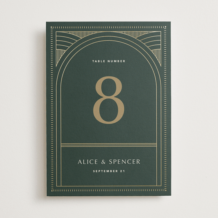 "deco arch" - Table Numbers in Fir by Kindred Fields - Front