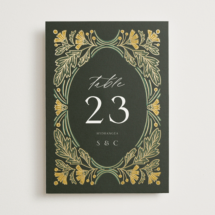 "Embellished" - Table Numbers in Buttercup by Jen Owens - Front