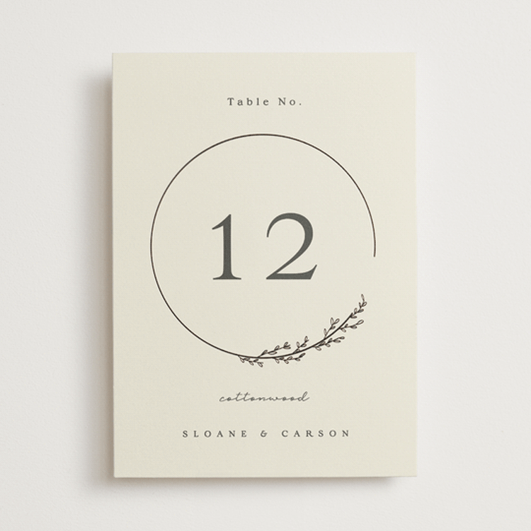 "Branched" - Table Numbers in Almond by Brianne Larsen - Front