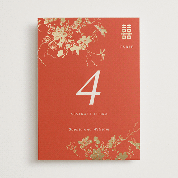 "Abstract Flora" - Table Numbers in Lava by Stellax Creative - Front