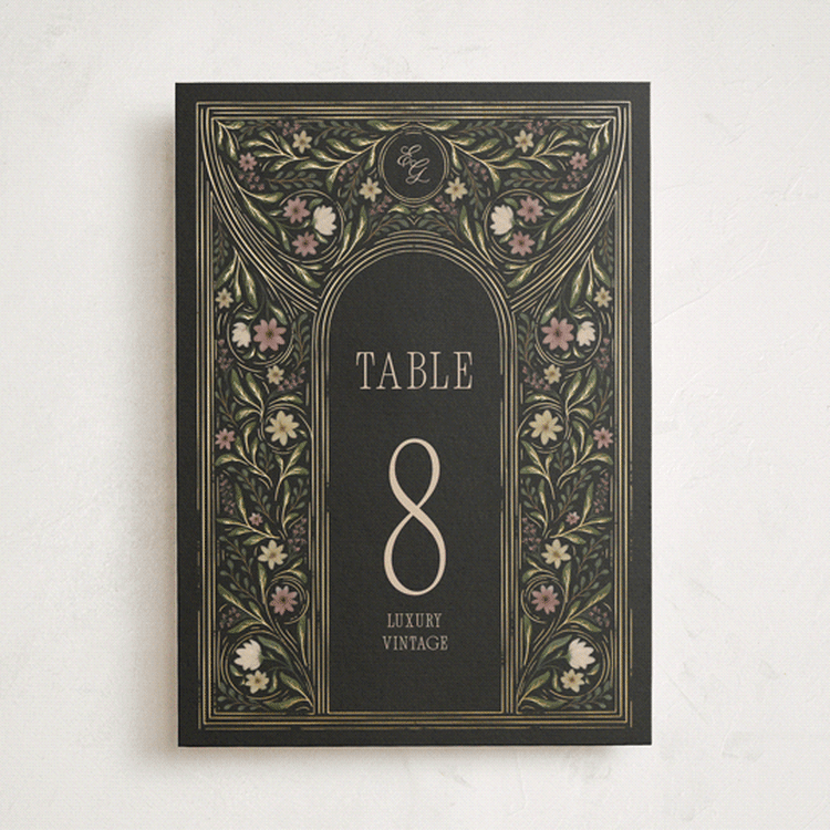 "Emilie" - Table Numbers in Noir by Randi Cirelli - Front