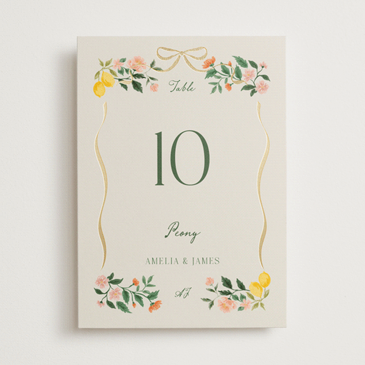 "Garden Feast" - Table Numbers in Garden by Elly - Front