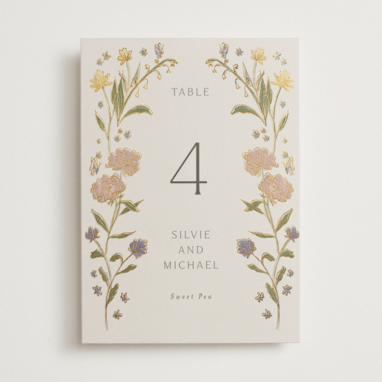 "Parisian Garden" - Table Numbers in Petal by Nicoletta Savod - Front