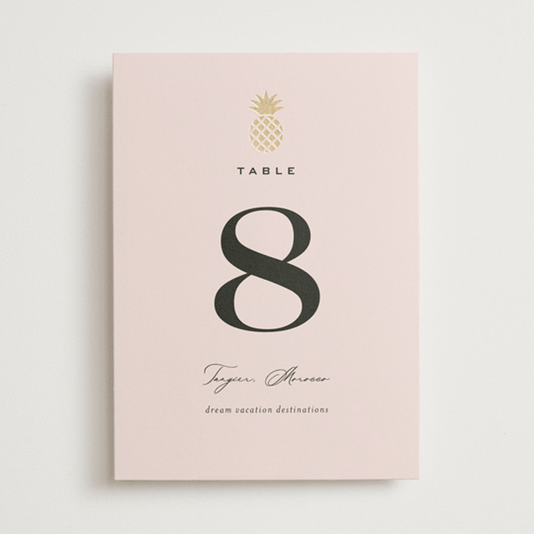 "tropical getaway" - Table Numbers in Blush by Laura Hamm - Front