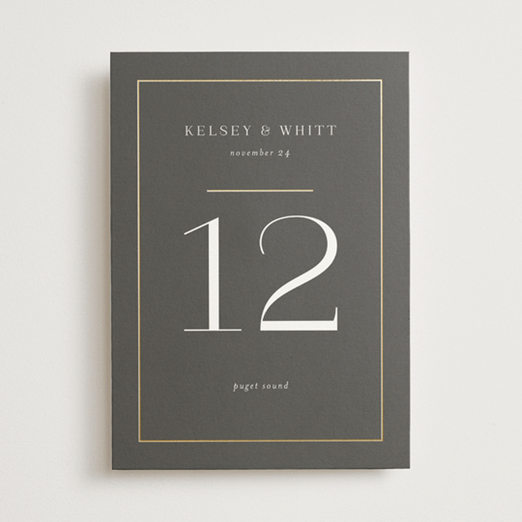 "Over Monogram" - Table Numbers in Stormy by Jessica Williams - Front