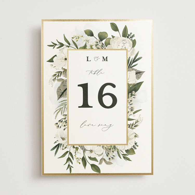 "Classic Love" - Table Numbers in Vanilla by Susan Moyal - Front