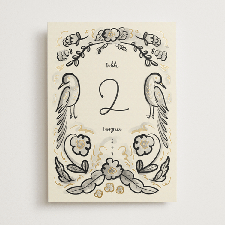 "Santa Catalina" - Table Numbers in Ink Wash by Ani Somi - Front