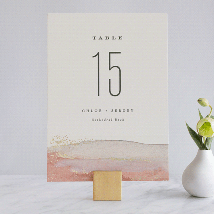 "Painted Desert" - Table Numbers in Sandstone by Hooray Creative - Front
