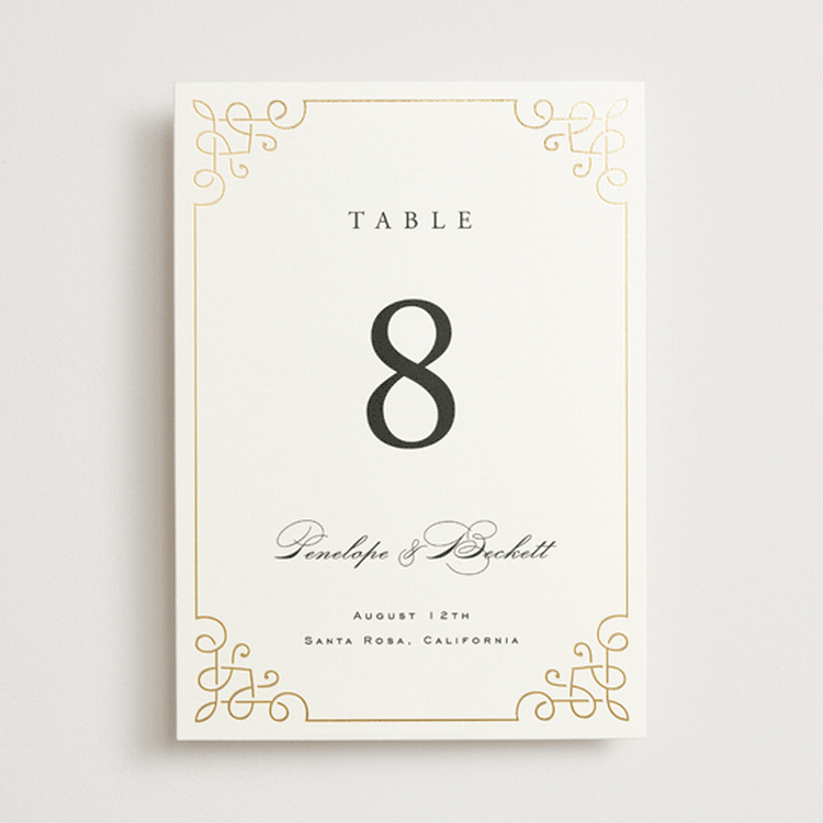 "Intertwined" - Table Numbers in Pearl by Janean Hinger - Front