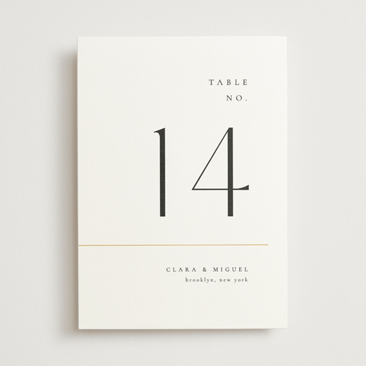 "Golden Ampersand" - Table Numbers in Silk by Kelly Schmidt - Front