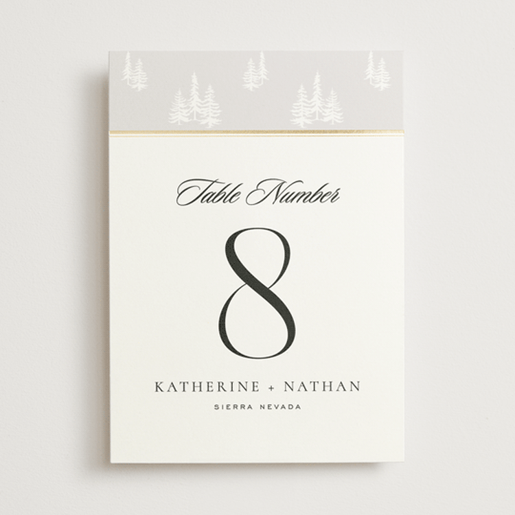 "Gilded Forest" - Table Numbers in Snow by Stacy Maalouf - Front