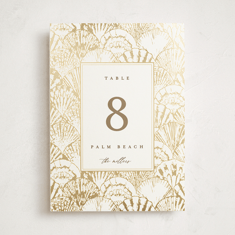 "By the Seashore" - Table Numbers in Pearl by Maria Alou - Front