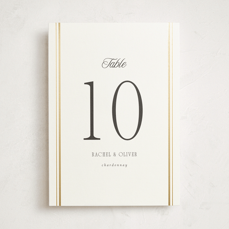 "Side Stripe" - Table Numbers in Pearl by Nicole Walsh - Front