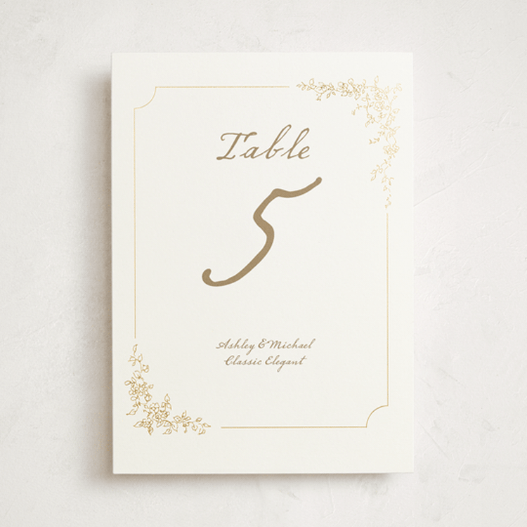 "Boho flower crest" - Table Numbers in Ivory by Cass Loh - Front