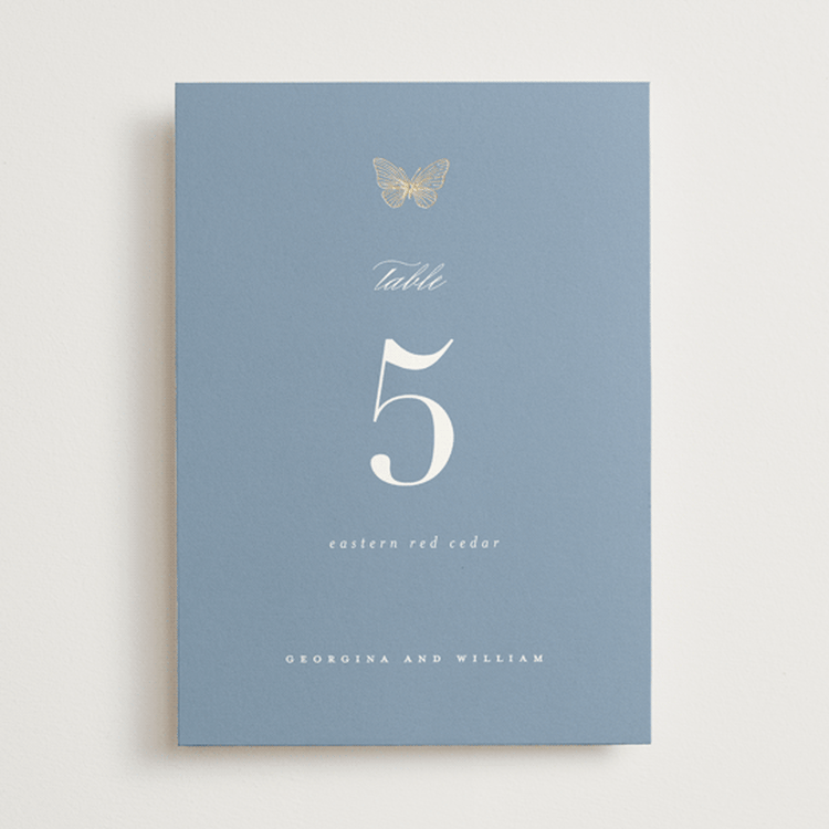 "meet me in the garden" - Table Numbers in Cornflower by Grae - Front