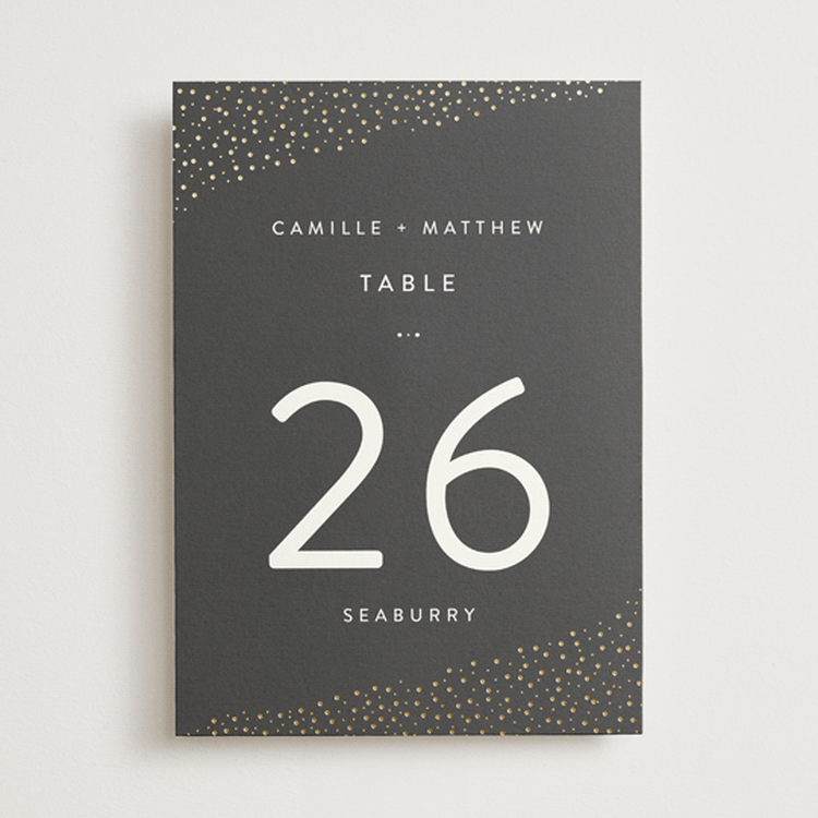"Modern Glam" - Table Numbers in Soft Black by Camille Robinson - Front