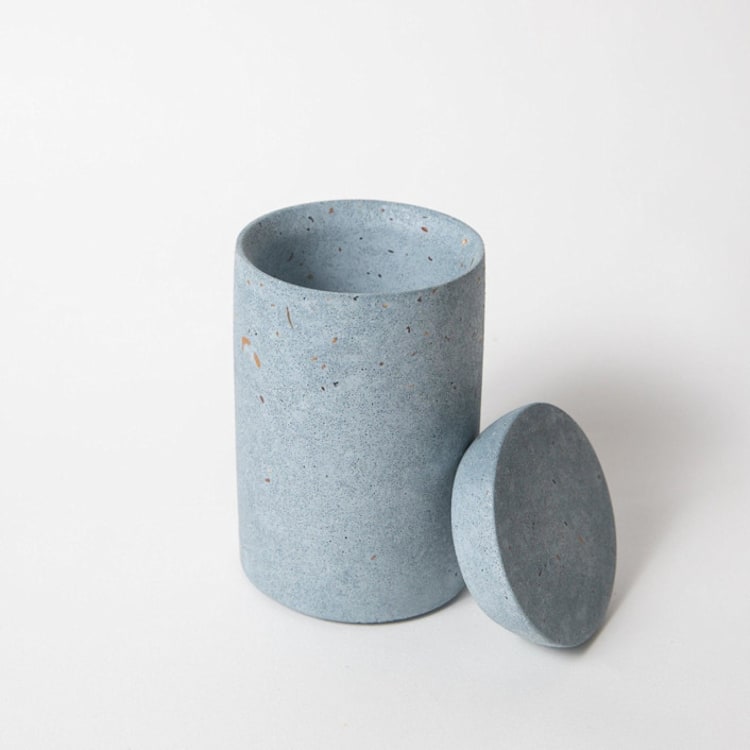 "Cotton Swab Holder - Light Blue Terrazzo" - Belly Bands in blue by Pretti.Cool