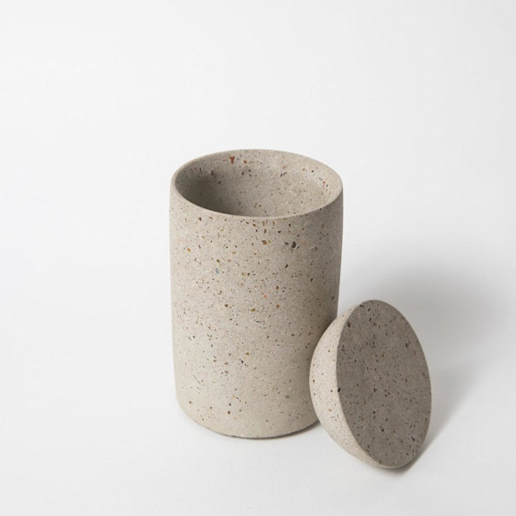 "Cotton Swab Holder - Natural Terrazzo" - Belly Bands in natural by Pretti.Cool