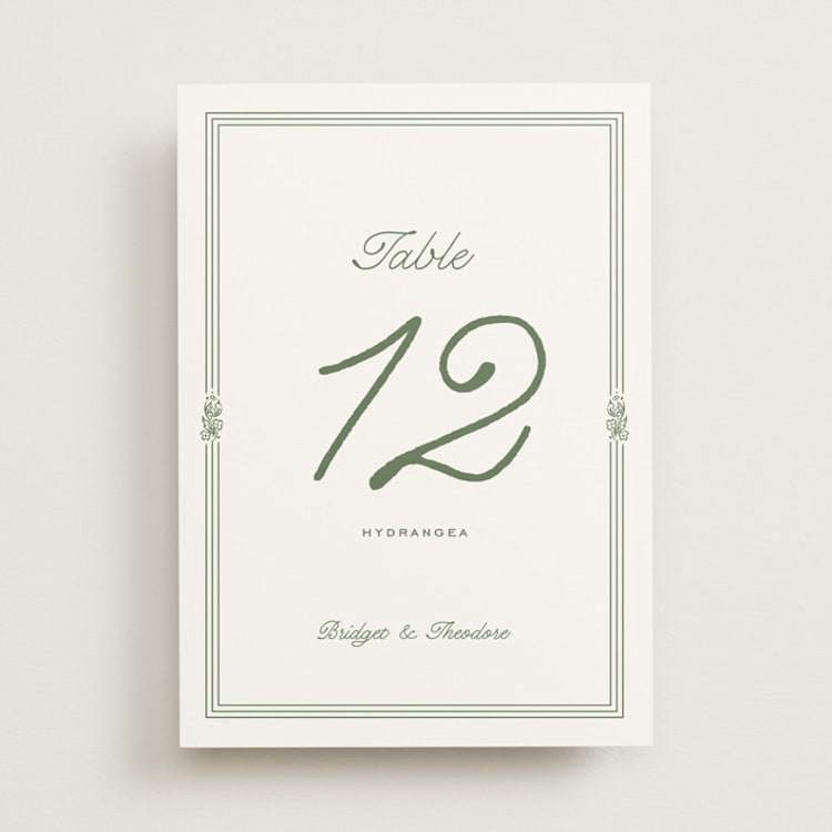 "Court" - Table Numbers in Leaf by Kate Ahn - Front