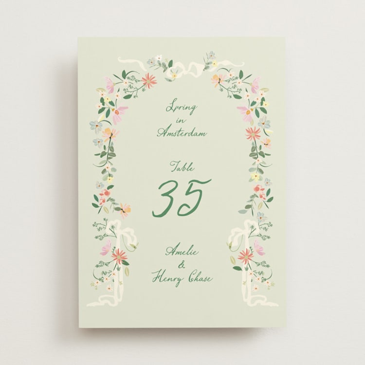 "spring draped garland" - Table Numbers in Spring by Phrosné Barwood - Front