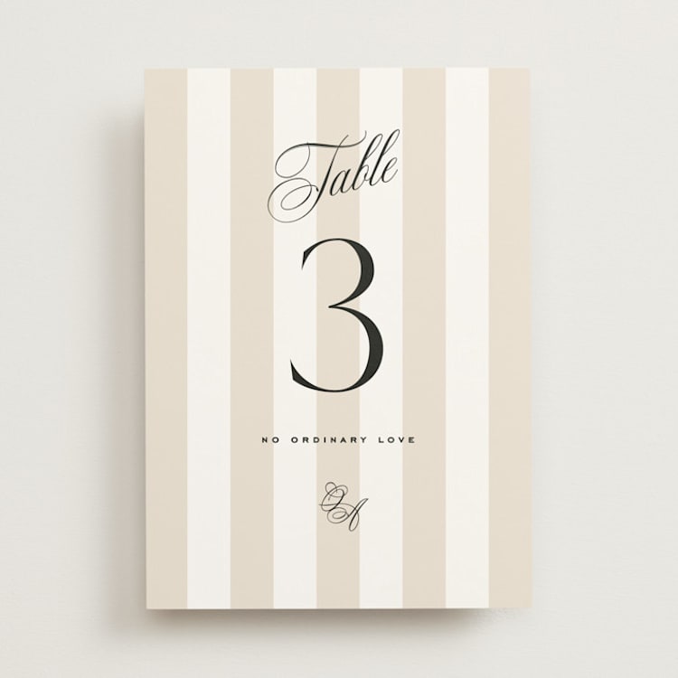 "Modern Romance" - Table Numbers in Almond by Eric Clegg - Front