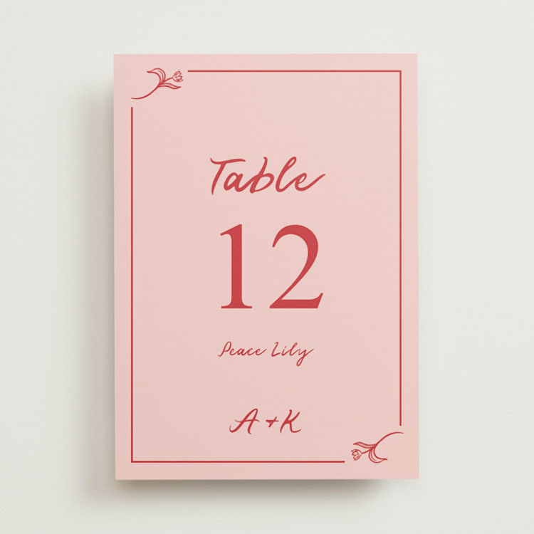"Love in Bloom" - Table Numbers in Brick by Julia Liverton - Front