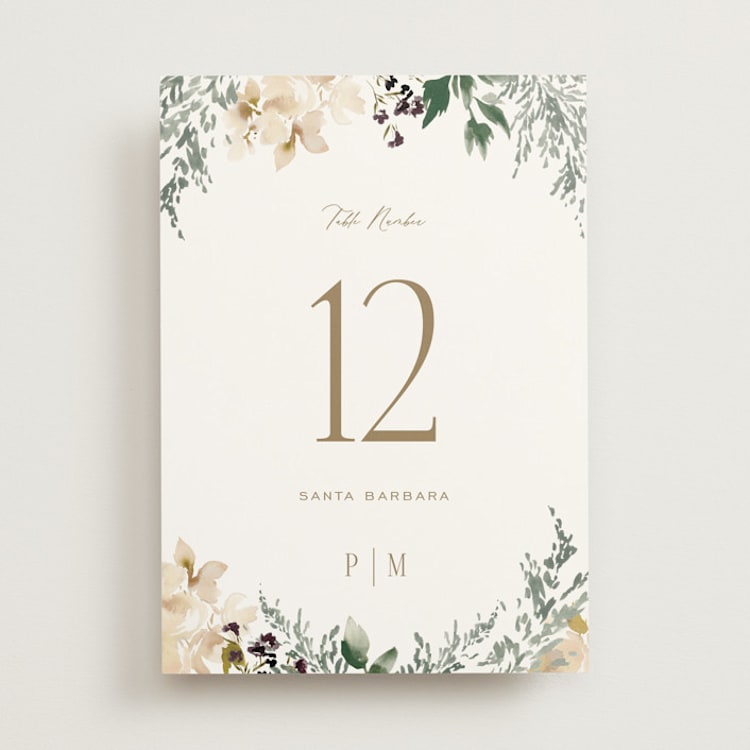 "Sprigs of Joy" - Table Numbers in Pearl by Leah Bisch - Front