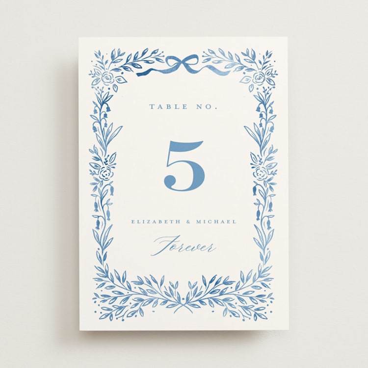 "Royal" - Table Numbers in Cobalt by Petra Kern - Front