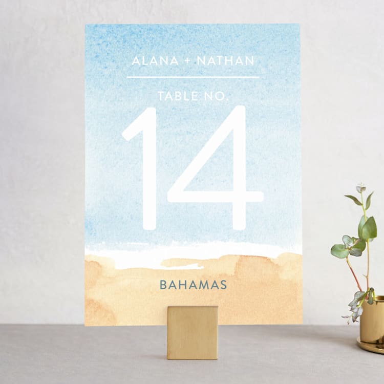 "Painted Sea" - Table Numbers in Sea by Laura Condouris - Front
