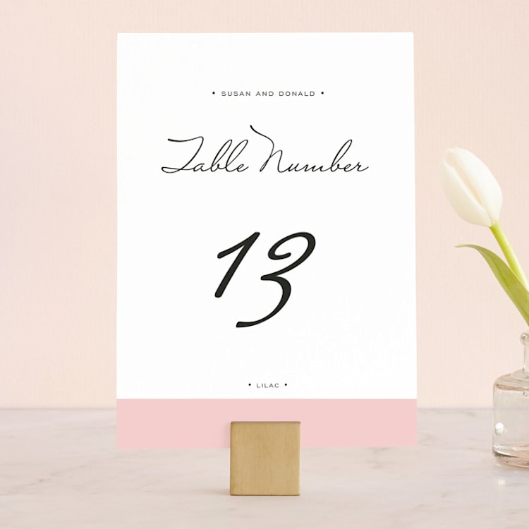 "Romantic Frame" - Table Numbers in Soft Petal by SimpleTe Design - Front