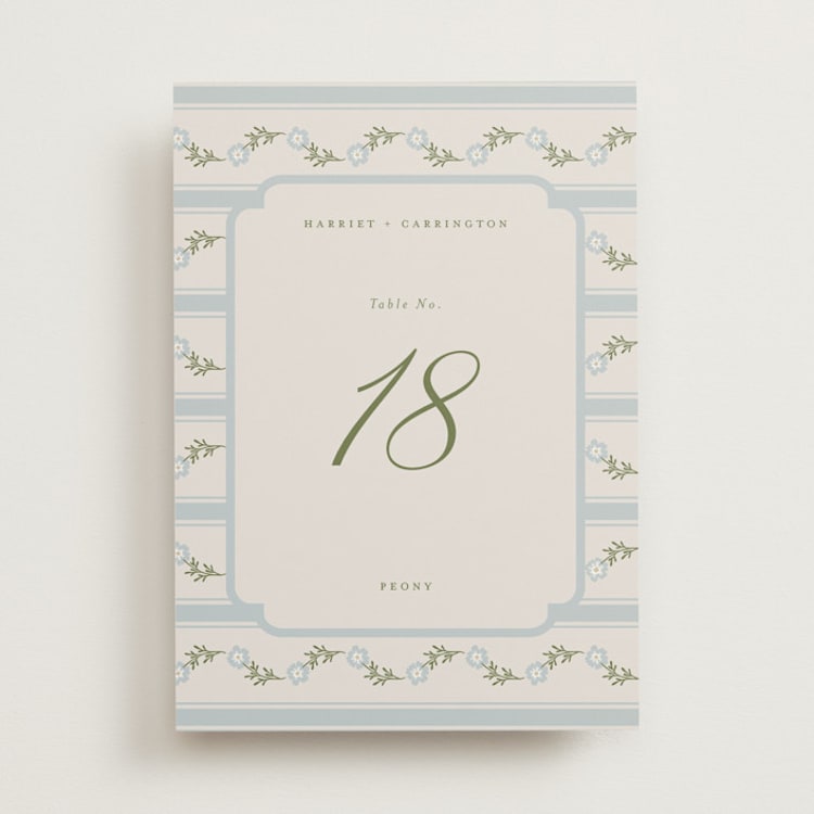 "Memories" - Table Numbers in Robin’s Egg by Kampai Designs - Front