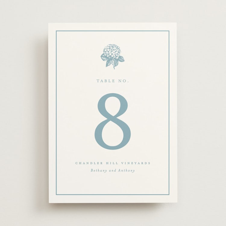 "Hydrangea bloom" - Table Numbers in Seaside by Stacey Meacham - Front