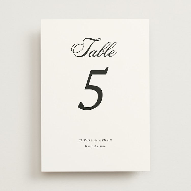 "Chic Union" - Table Numbers in Mystic Raven by Cass Loh - Front