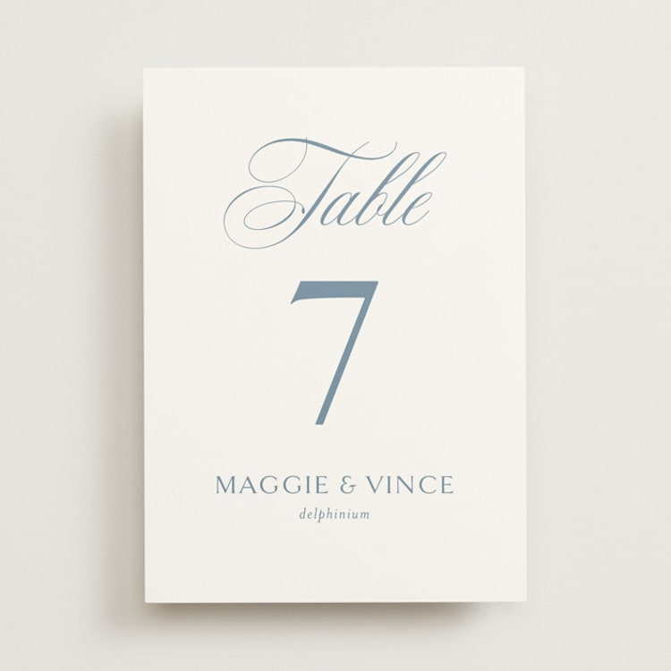 "Coastal Charm" - Table Numbers in Dusty Blue by Jennifer Postorino - Front