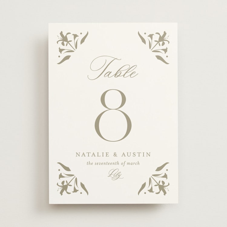 "Calia" - Table Numbers in Paris Rain by Jennifer Postorino - Front