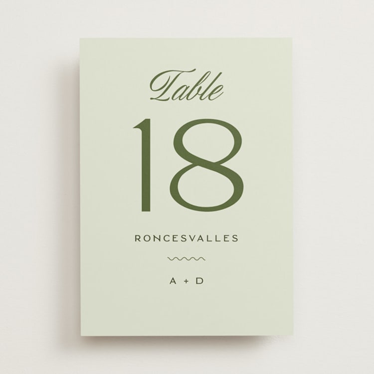 "Swoon" - Table Numbers in Lemongrass by Sam Dubeau - Front